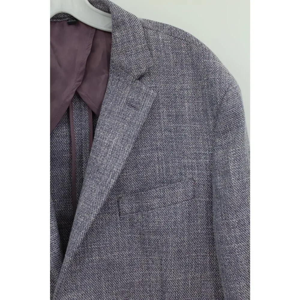 Jos a Banks Blazer Mens 42R Purple Unstructured Tweed Comfort Stretch